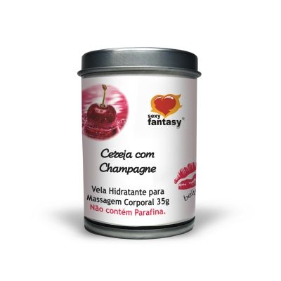 Vela Hidratante Beijável de Cereja com Champagne